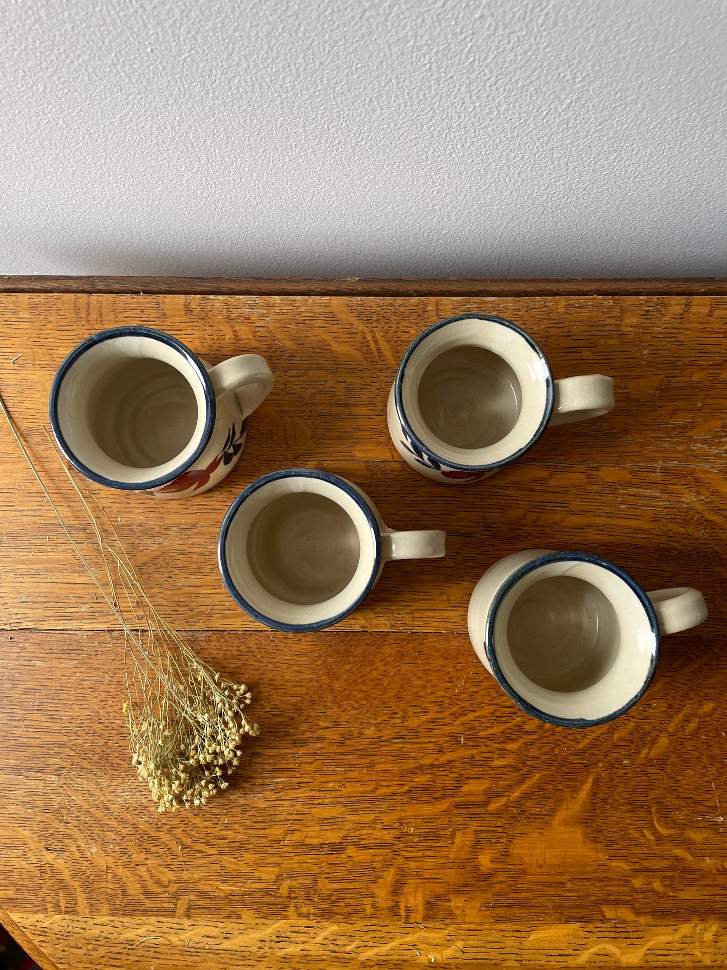 set of 4 handmade pottery mugs