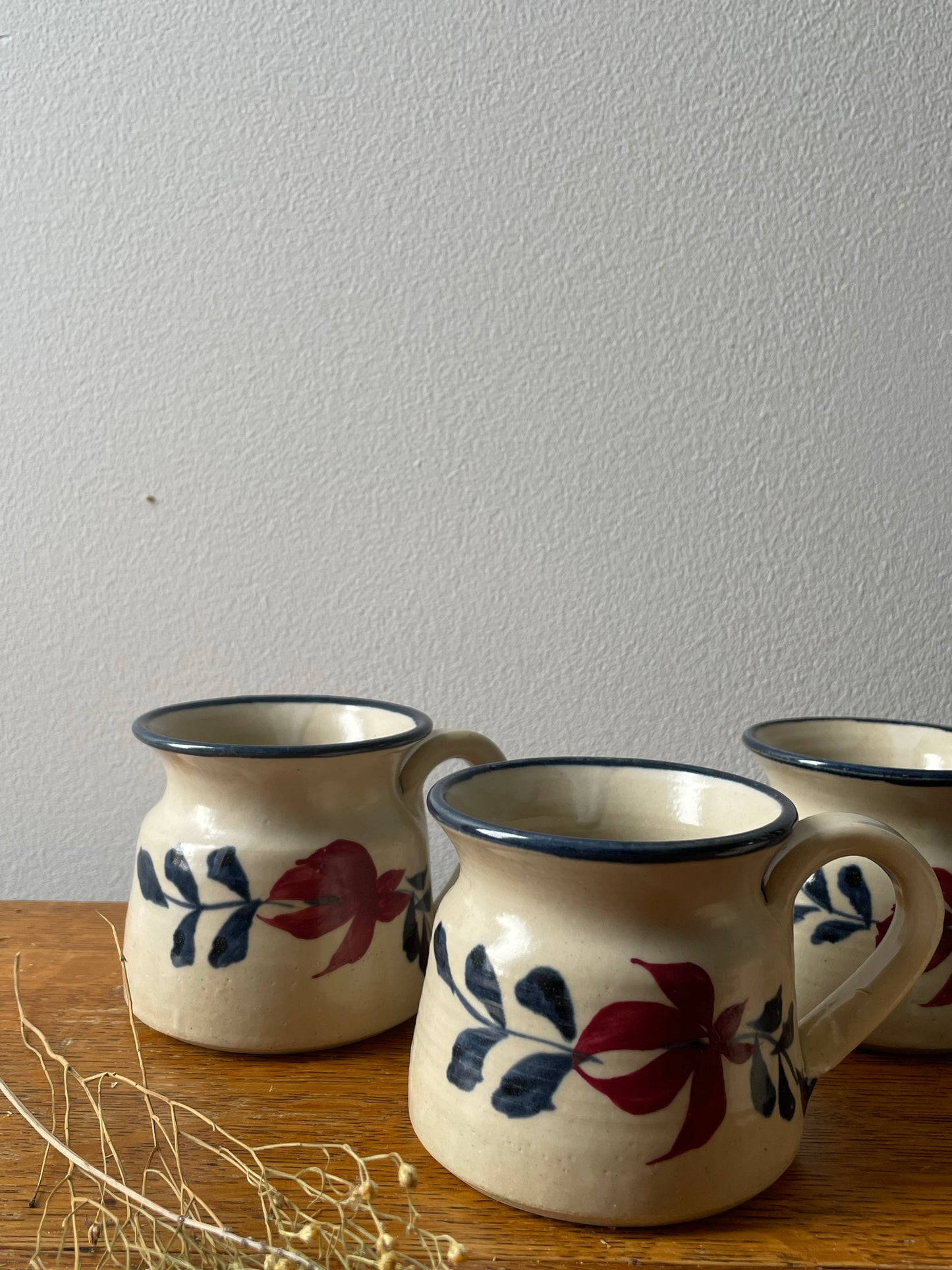 set of 4 handmade pottery mugs