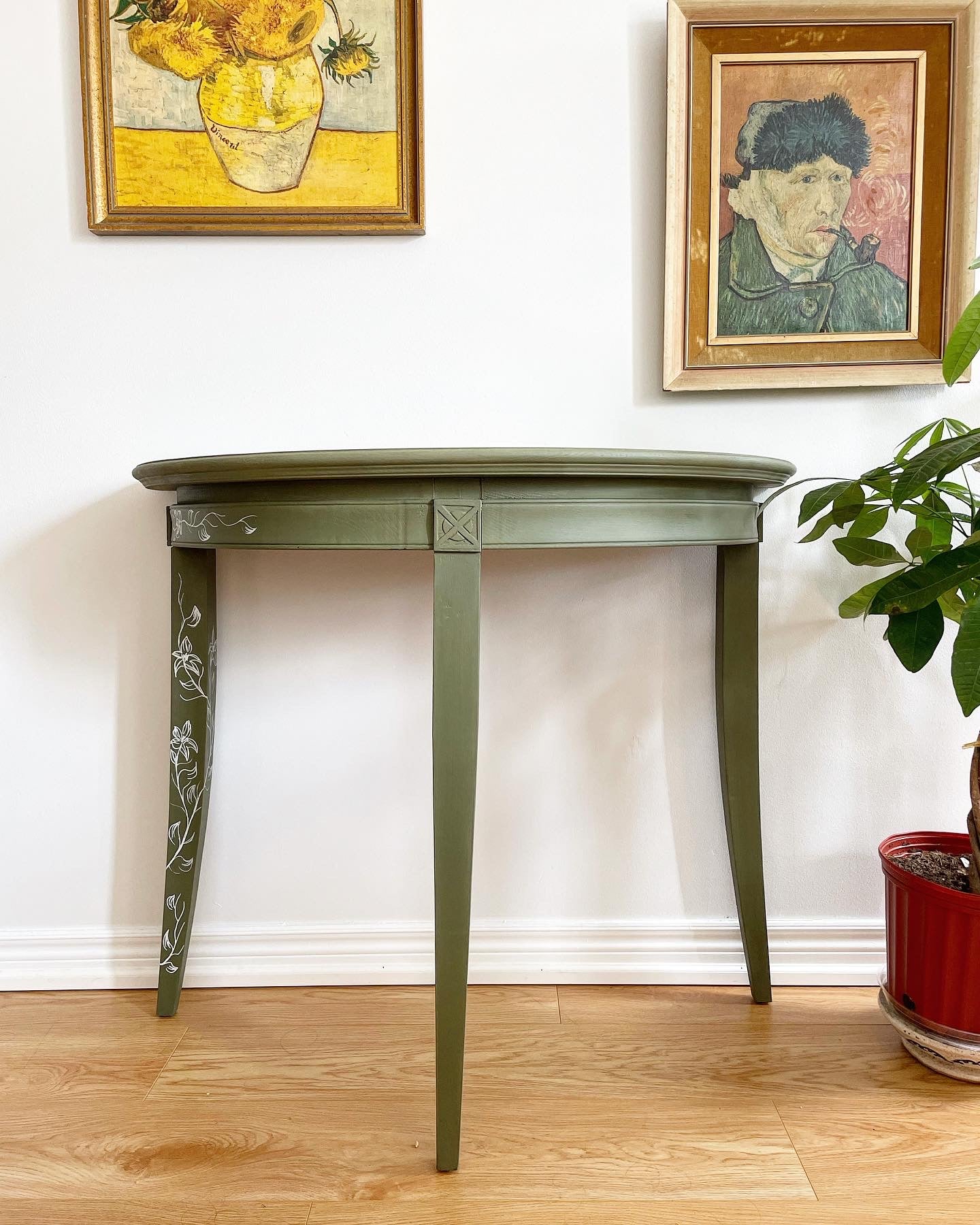 olive console table