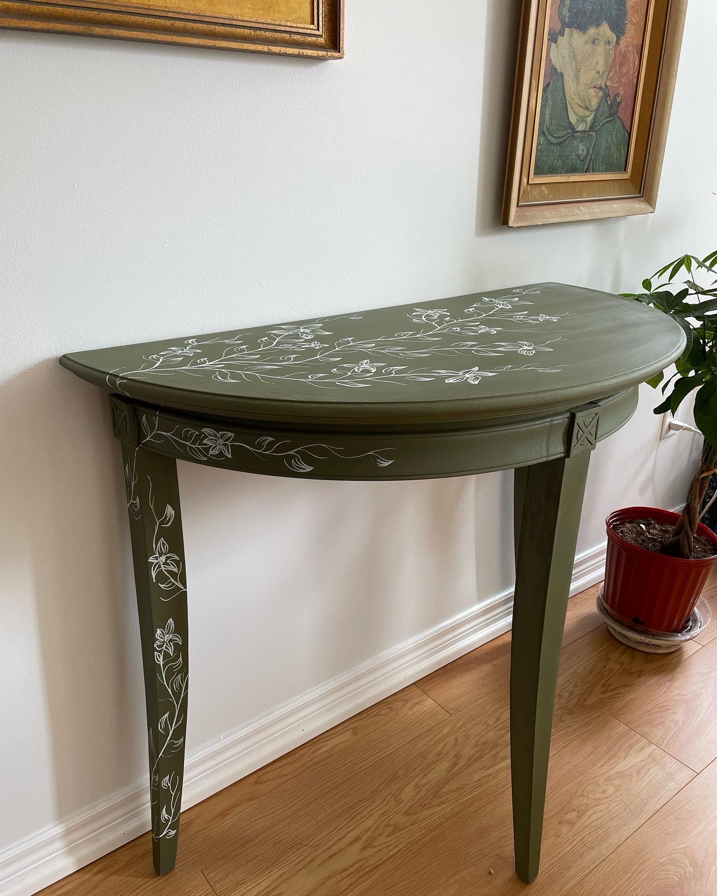 olive console table